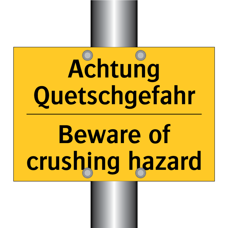 Achtung Quetschgefahr - Beware of crushing hazard