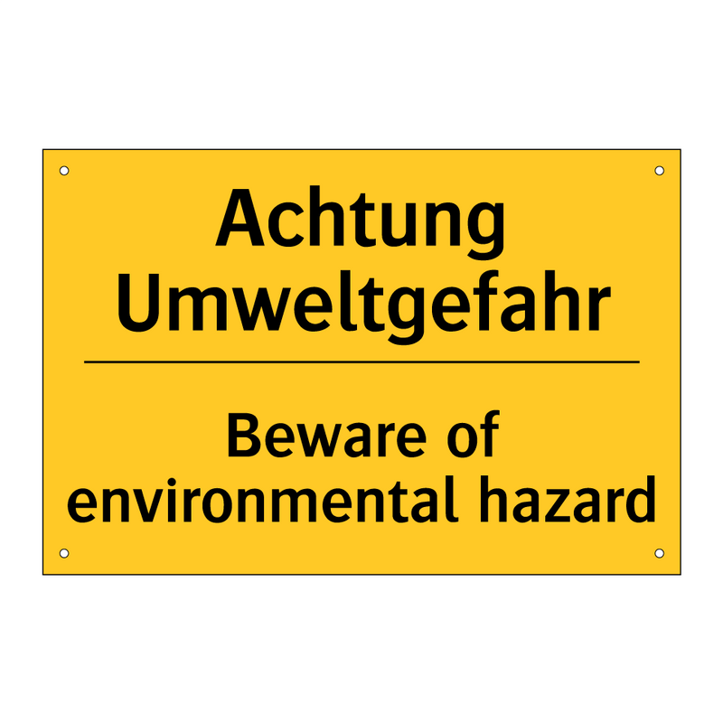 Achtung Umweltgefahr - Beware of environmental hazard