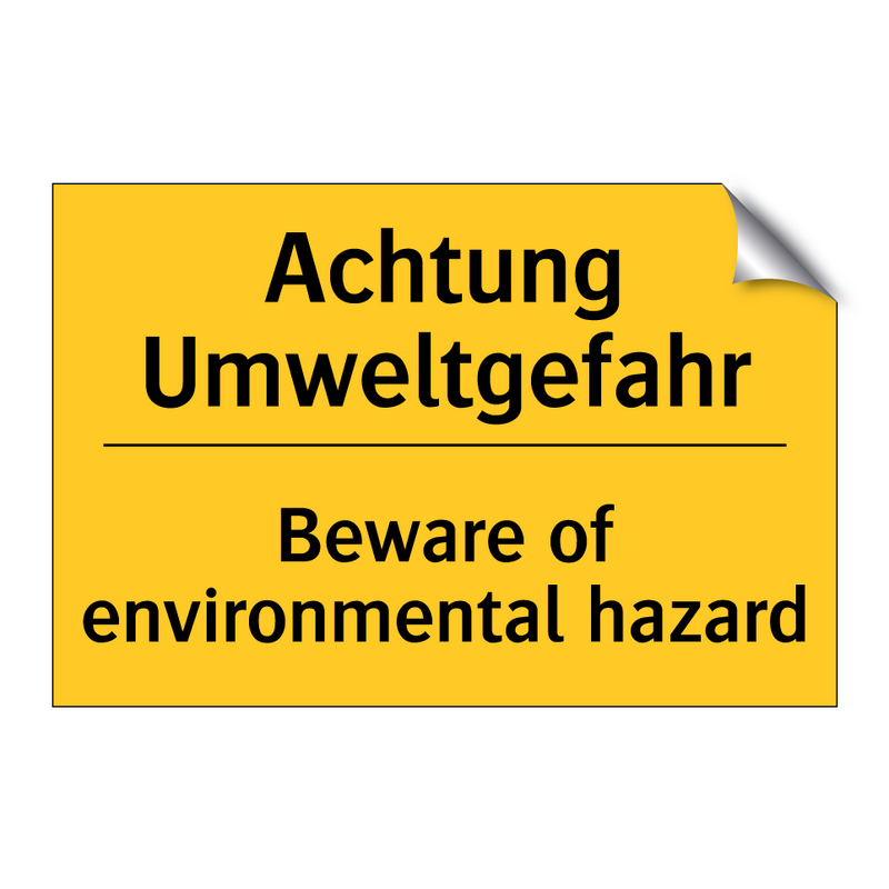 Achtung Umweltgefahr - Beware of environmental hazard