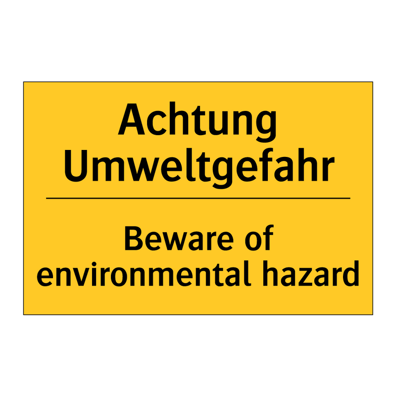 Achtung Umweltgefahr - Beware of environmental hazard