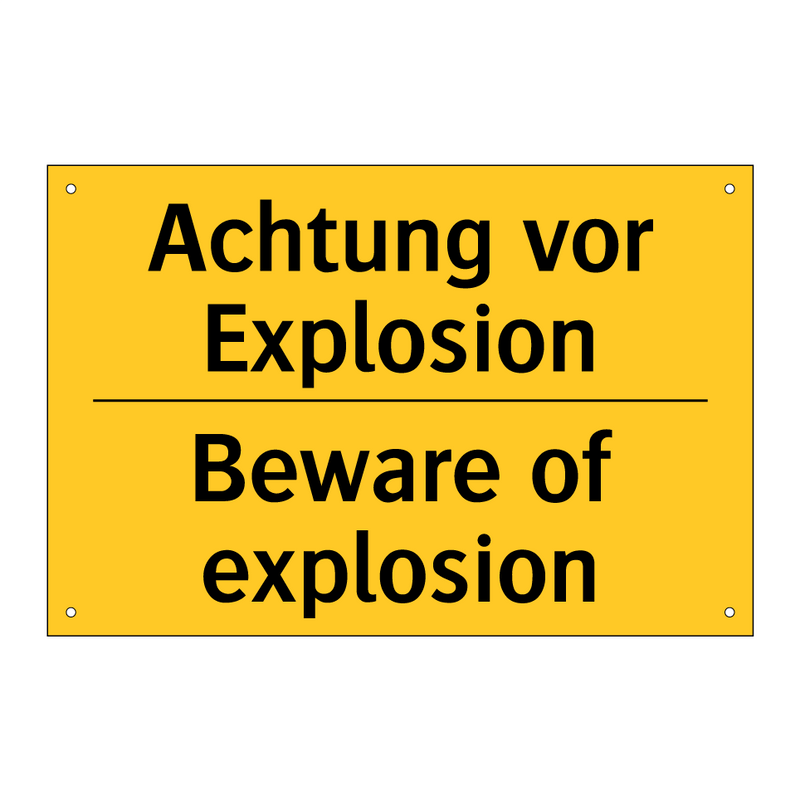 Achtung vor Explosion - Beware of explosion