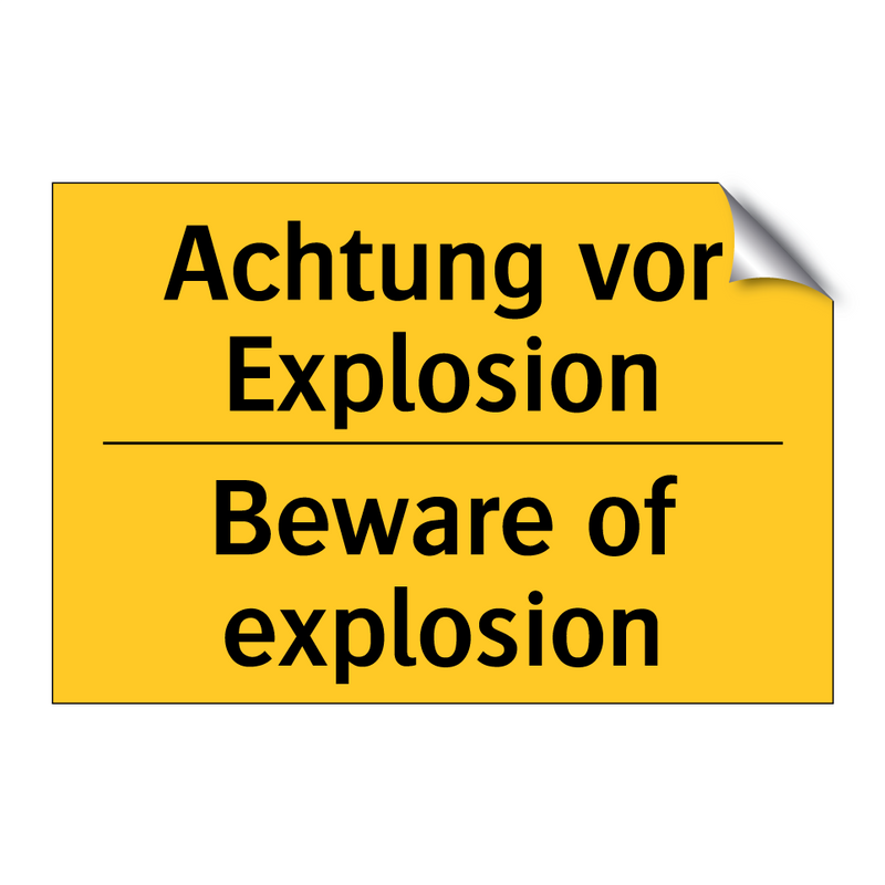 Achtung vor Explosion - Beware of explosion