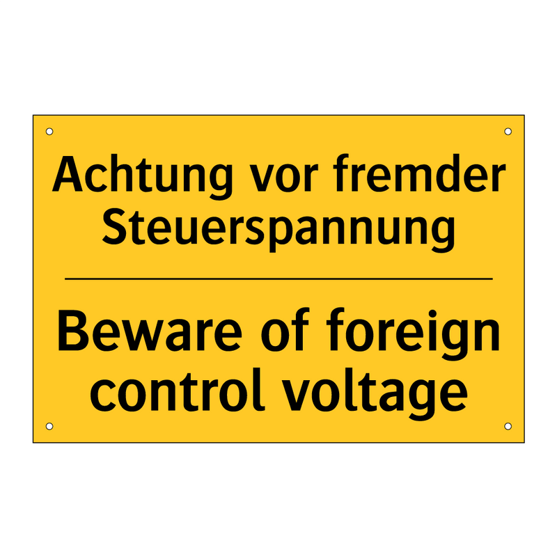 Achtung vor fremder Steuerspannung/.../ - Beware of foreign control voltage/.../