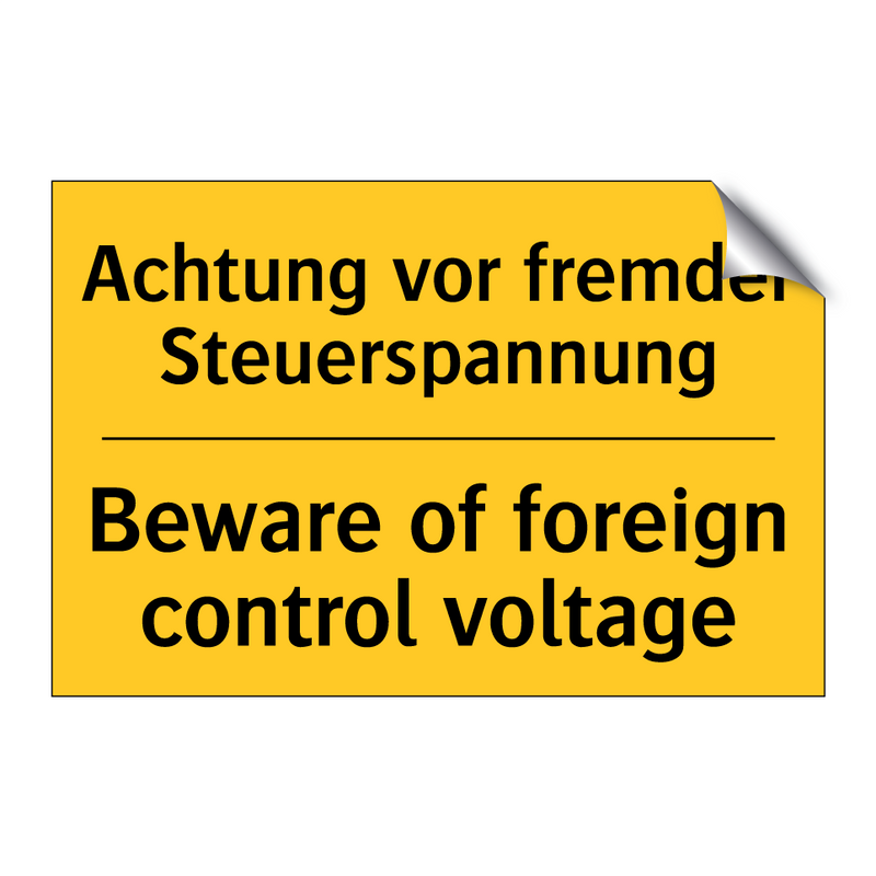 Achtung vor fremder Steuerspannung/.../ - Beware of foreign control voltage/.../