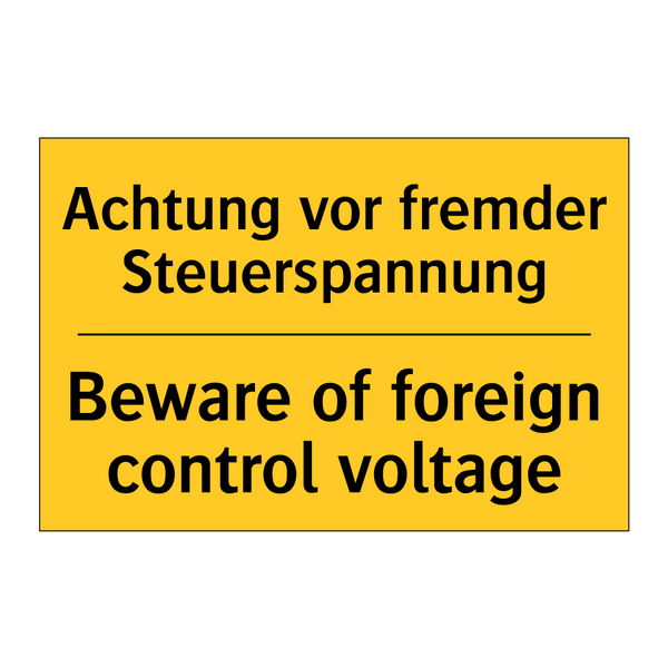 Achtung vor fremder Steuerspannung/.../ - Beware of foreign control voltage/.../