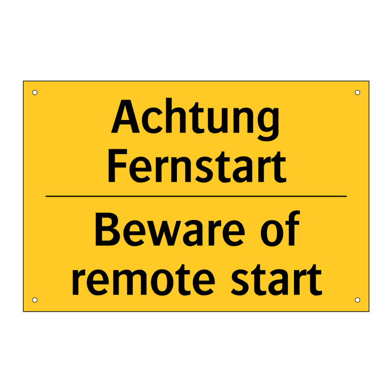 Achtung Fernstart - Beware of remote start