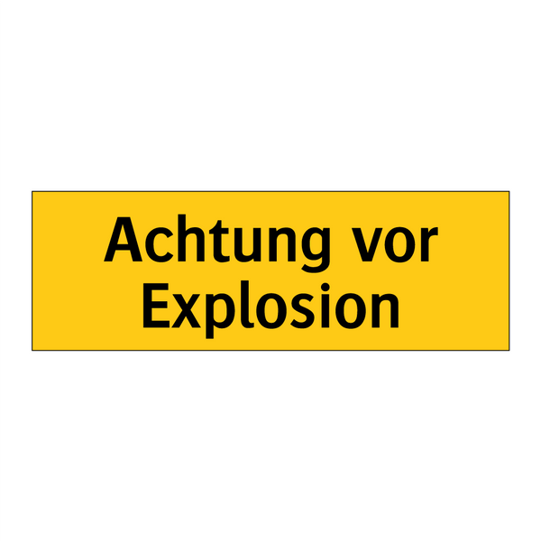 Achtung vor Explosion