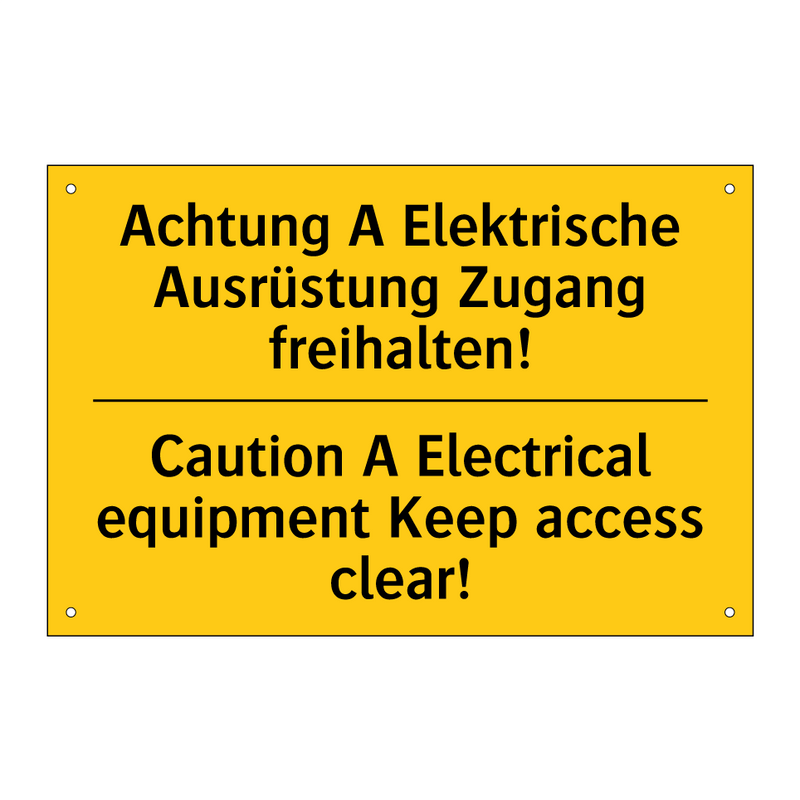 Achtung A Elektrische Ausrüstung /.../ - Caution A Electrical equipment /.../