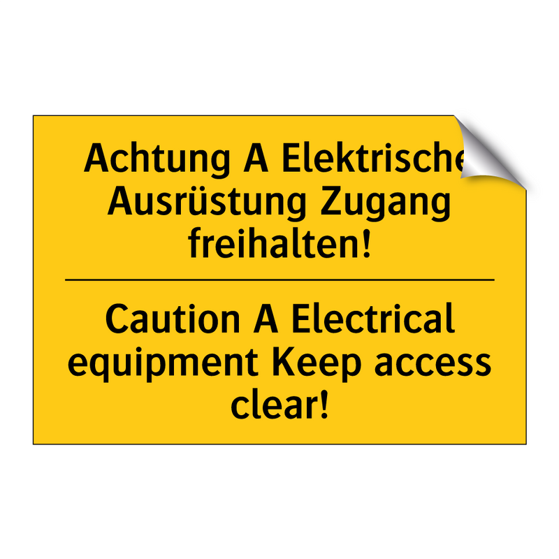 Achtung A Elektrische Ausrüstung /.../ - Caution A Electrical equipment /.../