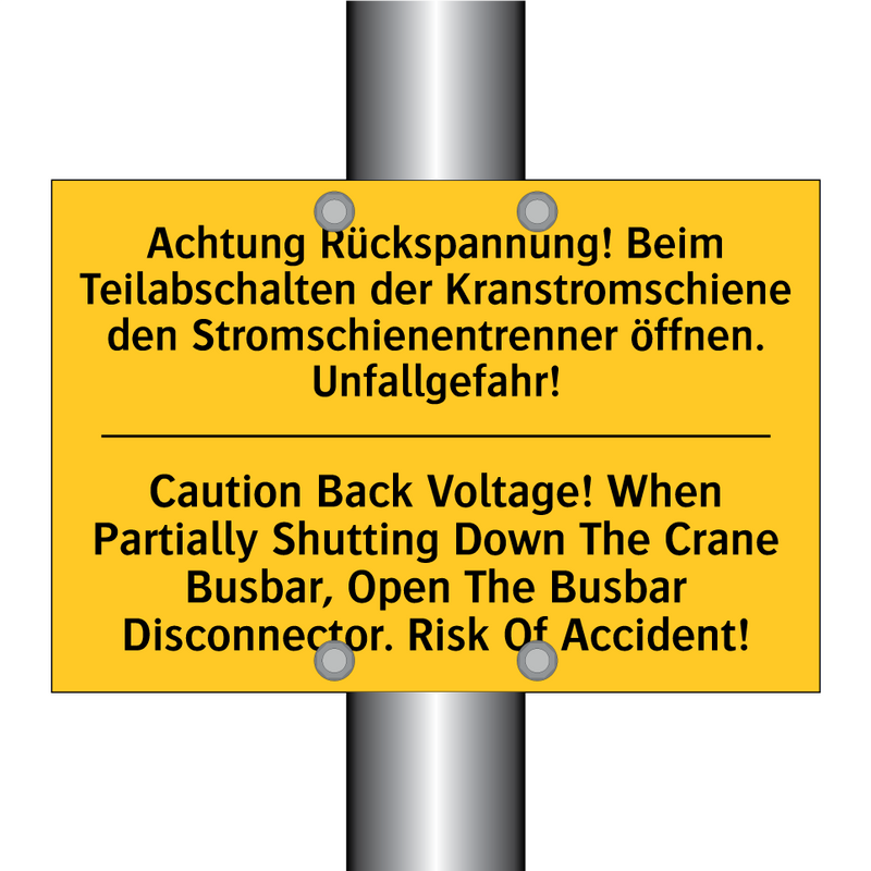 Achtung Rückspannung! Beim Teilabschalten /.../ - Caution Back Voltage! When Partially /.../