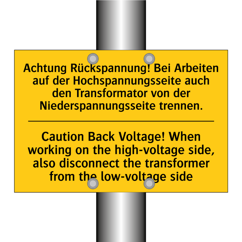 Achtung Rückspannung! Bei Arbeiten /.../ - Caution Back Voltage! When working /.../