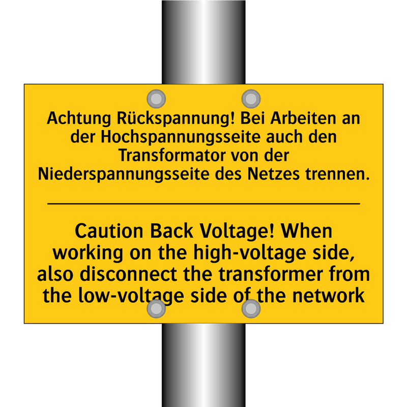 Achtung Rückspannung! Bei Arbeiten /.../ - Caution Back Voltage! When working /.../