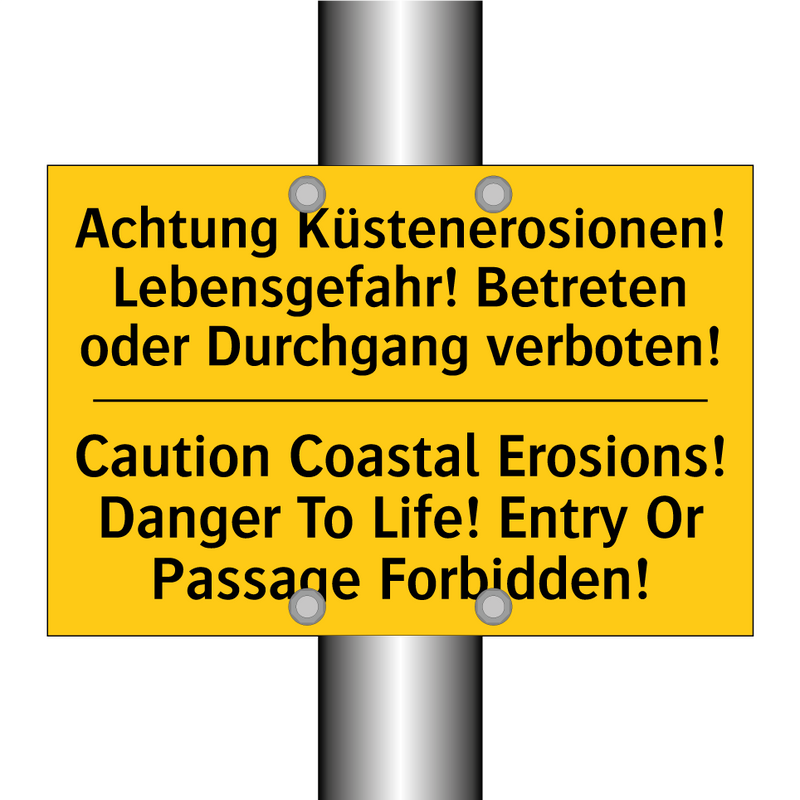 Achtung Küstenerosionen! Lebensgefahr! /.../ - Caution Coastal Erosions! Danger /.../