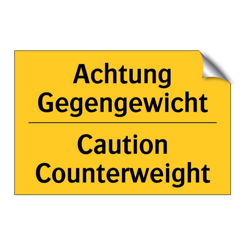 Achtung Gegengewicht - Caution Counterweight