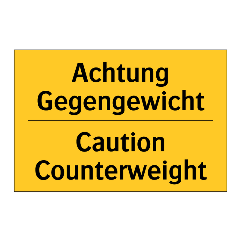 Achtung Gegengewicht - Caution Counterweight