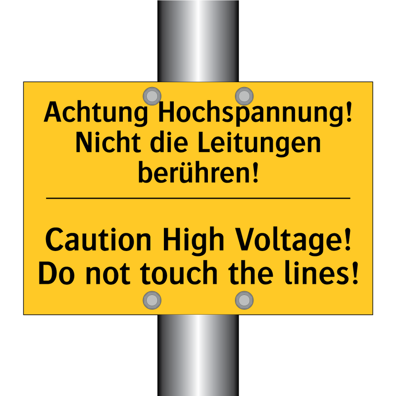 Achtung Hochspannung! Nicht die /.../ - Caution High Voltage! Do not touch /.../