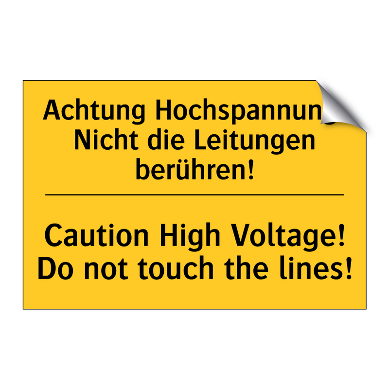 Achtung Hochspannung! Nicht die /.../ - Caution High Voltage! Do not touch /.../