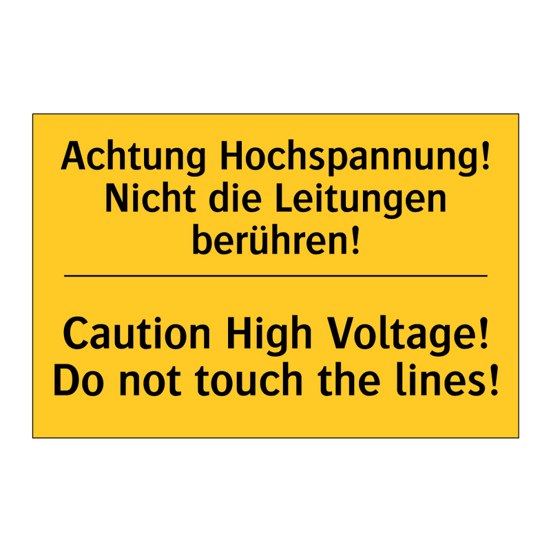 Achtung Hochspannung! Nicht die /.../ - Caution High Voltage! Do not touch /.../