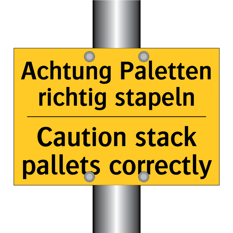 Achtung Paletten richtig stapeln/.../ - Caution stack pallets correctly/.../