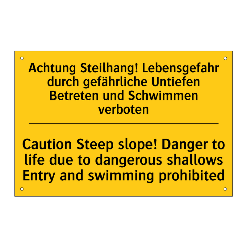 Achtung Steilhang! Lebensgefahr /.../ - Caution Steep slope! Danger to /.../