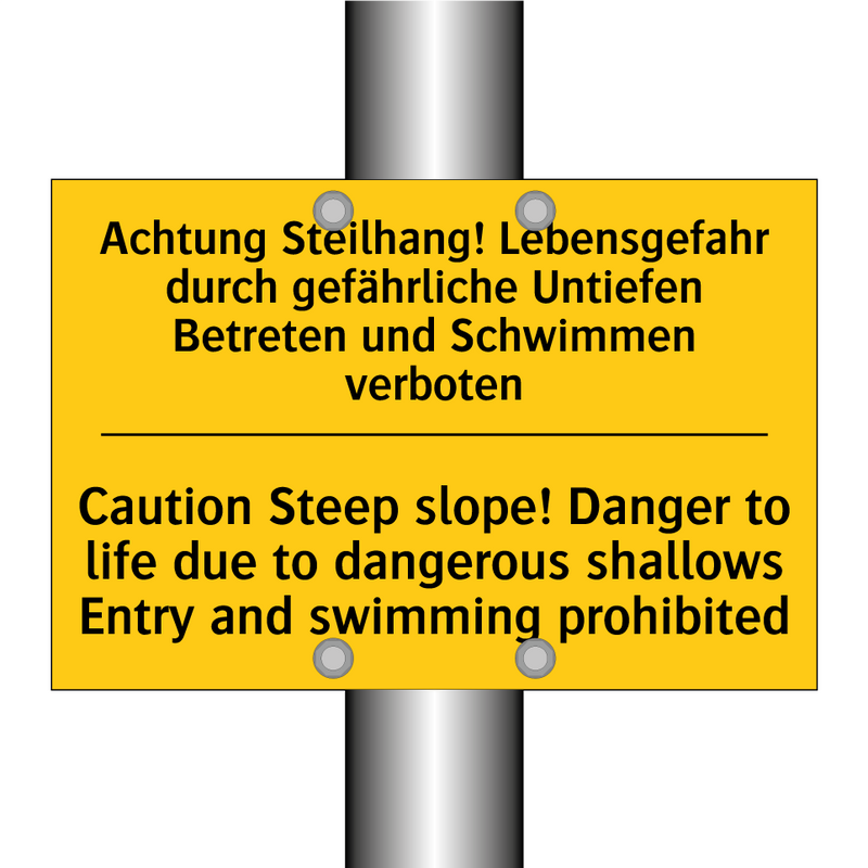 Achtung Steilhang! Lebensgefahr /.../ - Caution Steep slope! Danger to /.../