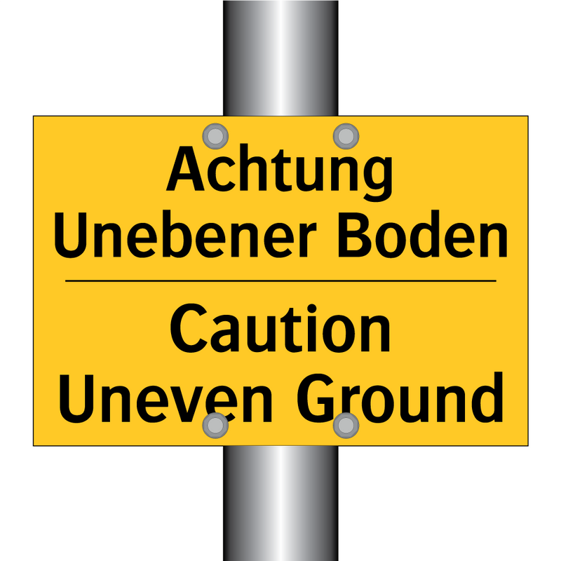 Achtung Unebener Boden - Caution Uneven Ground