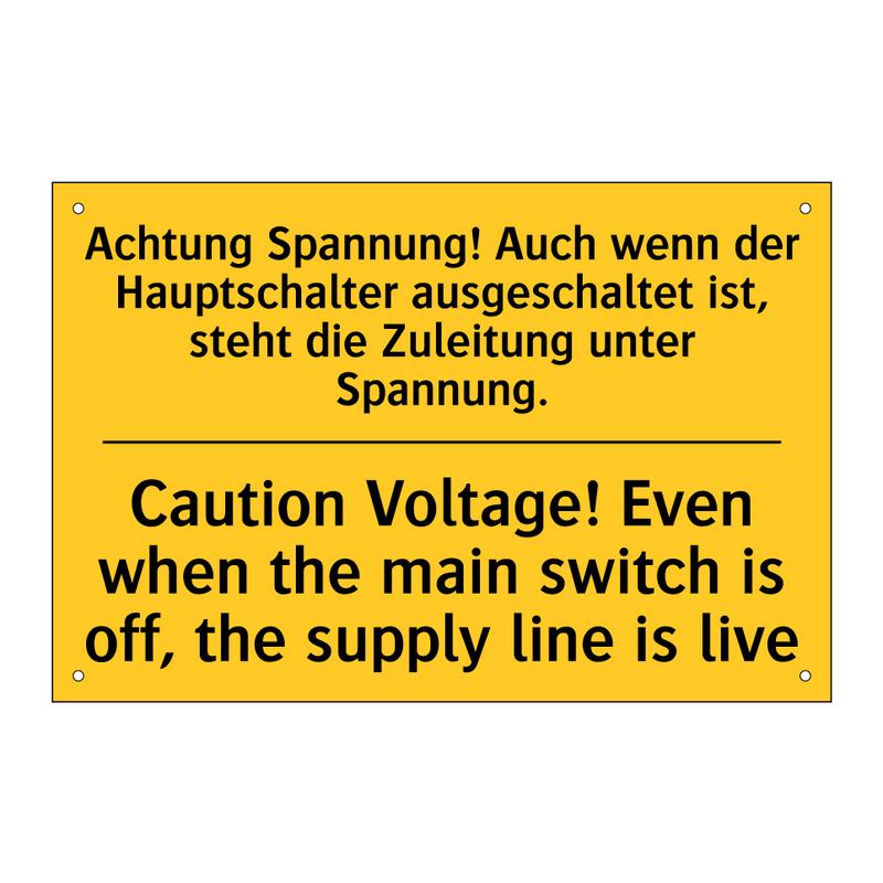 Achtung Spannung! Auch wenn der /.../ - Caution Voltage! Even when the /.../