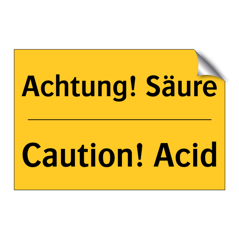 Achtung! Säure - Caution! Acid