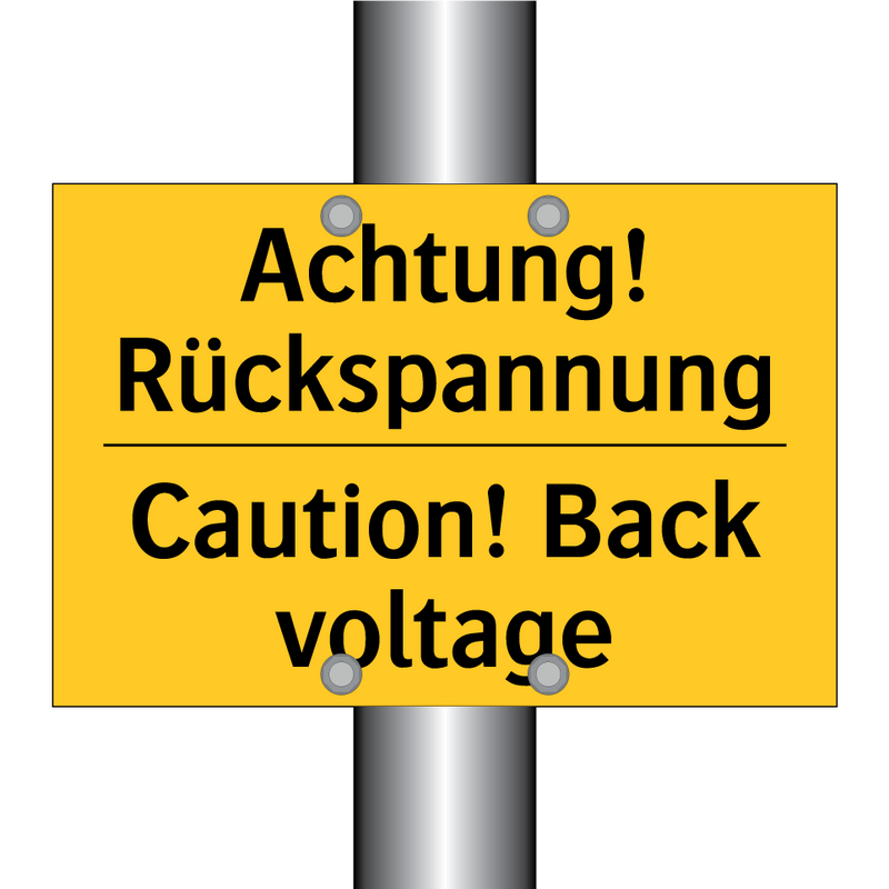 Achtung! Rückspannung - Caution! Back voltage