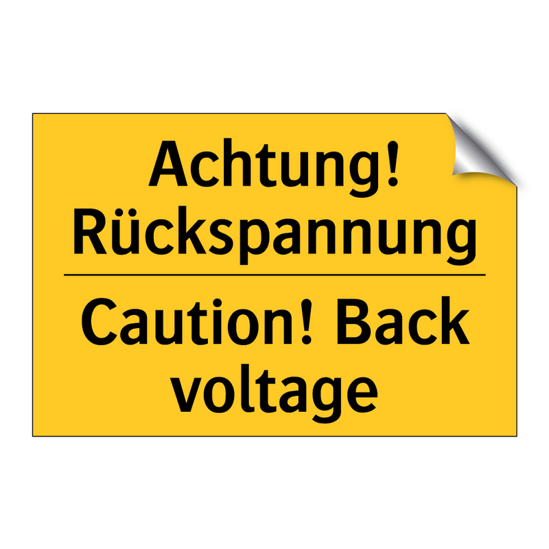 Achtung! Rückspannung - Caution! Back voltage