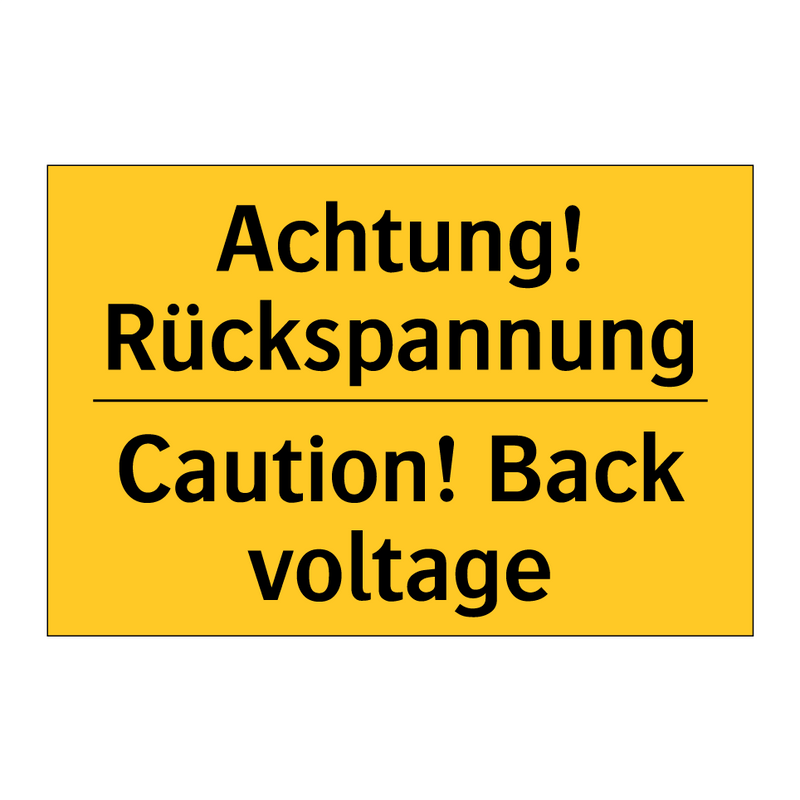 Achtung! Rückspannung - Caution! Back voltage