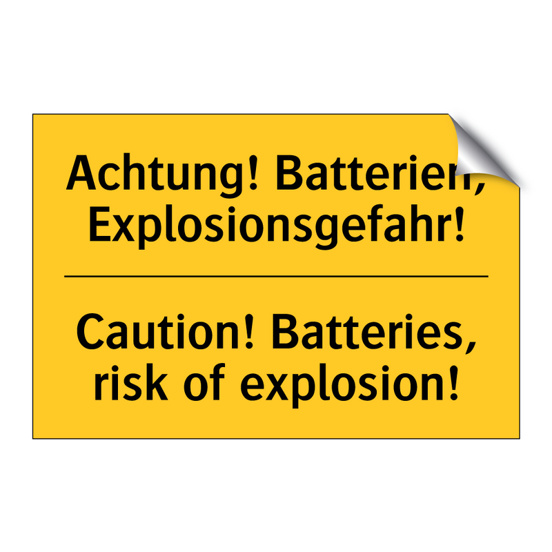 Achtung! Batterien, Explosionsgefahr!/.../ - Caution! Batteries, risk of explosion!/.../