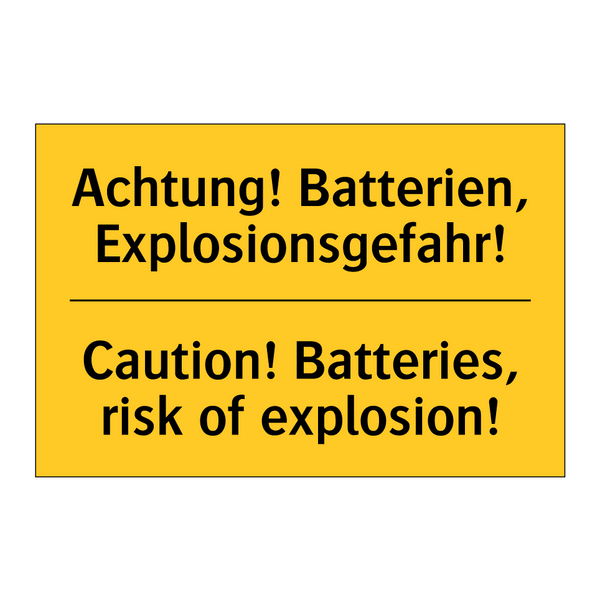 Achtung! Batterien, Explosionsgefahr!/.../ - Caution! Batteries, risk of explosion!/.../