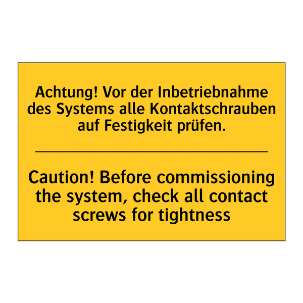 Achtung! Vor der Inbetriebnahme /.../ - Caution! Before commissioning /.../