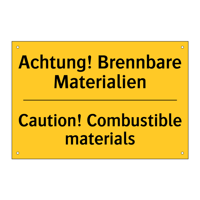 Achtung! Brennbare Materialien - Caution! Combustible materials