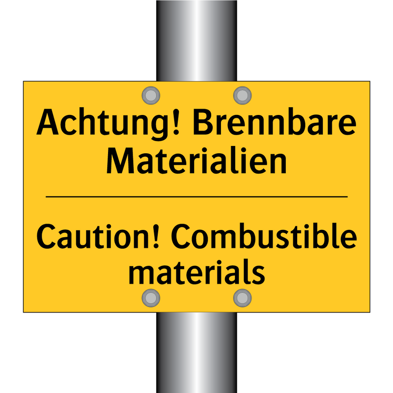 Achtung! Brennbare Materialien - Caution! Combustible materials