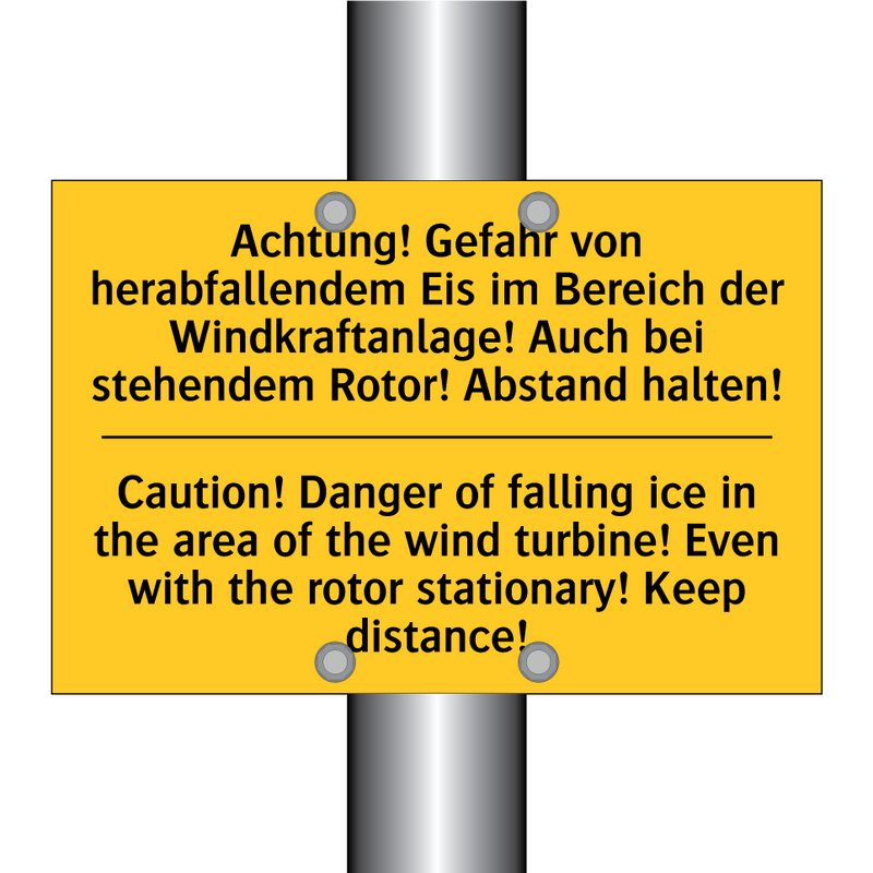 Achtung! Gefahr von herabfallendem /.../ - Caution! Danger of falling ice /.../