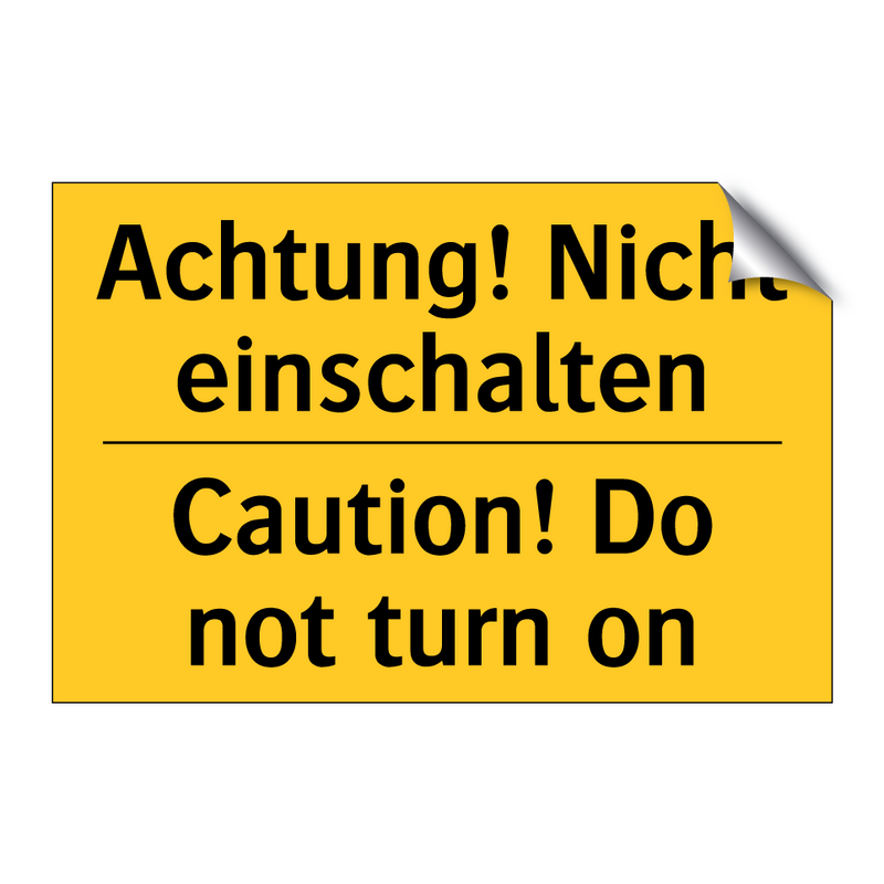 Achtung! Nicht einschalten - Caution! Do not turn on