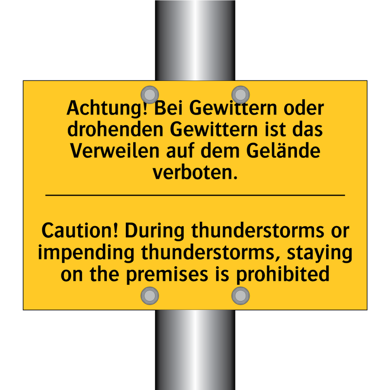 Achtung! Bei Gewittern oder drohenden /.../ - Caution! During thunderstorms /.../