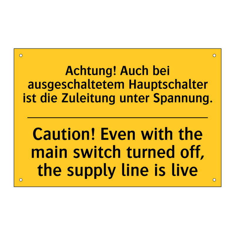 Achtung! Auch bei ausgeschaltetem /.../ - Caution! Even with the main switch /.../