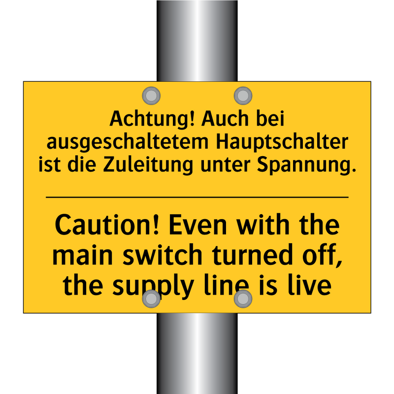 Achtung! Auch bei ausgeschaltetem /.../ - Caution! Even with the main switch /.../