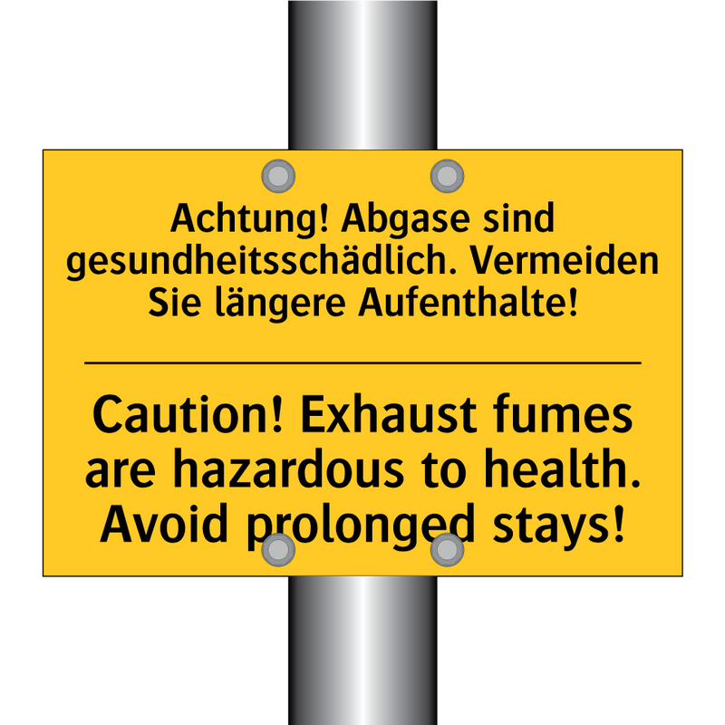 Achtung! Abgase sind gesundheitsschädlich. /.../ - Caution! Exhaust fumes are hazardous /.../