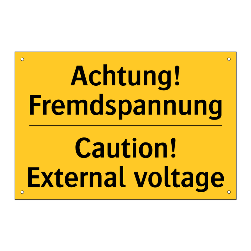 Achtung! Fremdspannung - Caution! External voltage