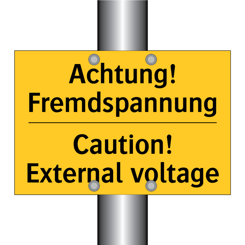 Achtung! Fremdspannung - Caution! External voltage