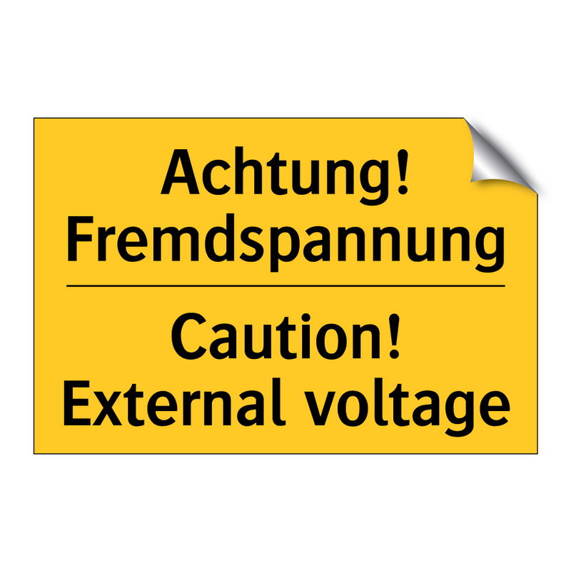 Achtung! Fremdspannung - Caution! External voltage