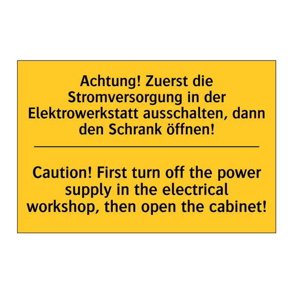 Achtung! Zuerst die Stromversorgung /.../ - Caution! First turn off the power /.../