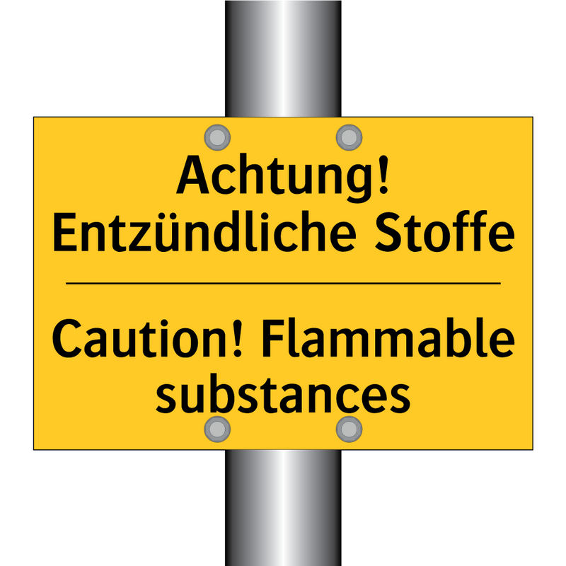 Achtung! Entzündliche Stoffe - Caution! Flammable substances