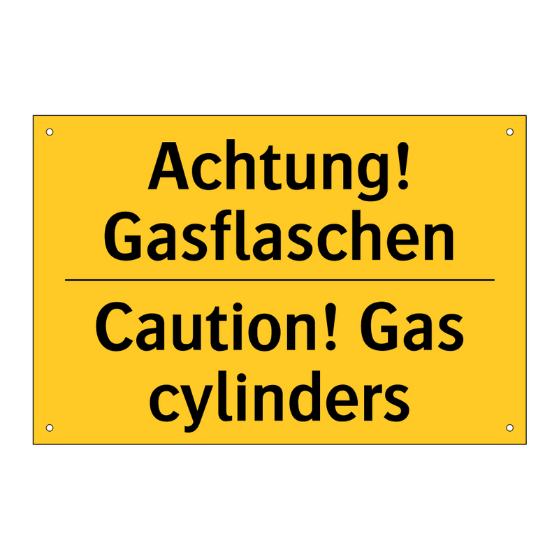 Achtung! Gasflaschen - Caution! Gas cylinders