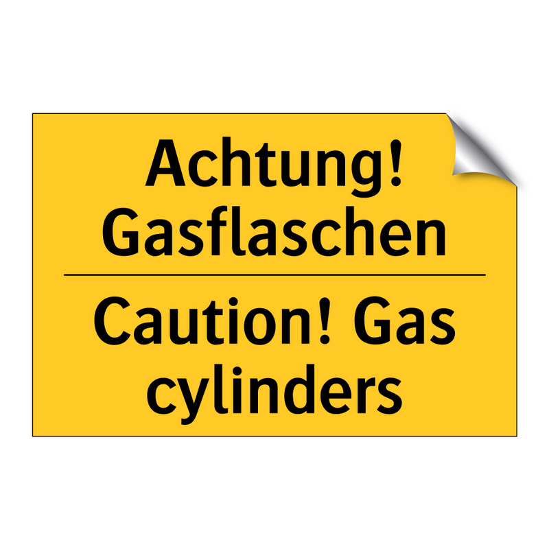 Achtung! Gasflaschen - Caution! Gas cylinders