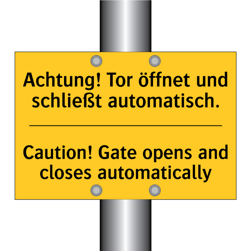 Achtung! Tor öffnet und schließt /.../ - Caution! Gate opens and closes /.../